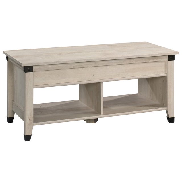 Sauder Table Basse en Bois et Métal à Plateau Relevable Carson Forge en Châtaignier Blanchi