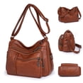 thumbnail image 5 of Stylago Retro Messenger Bag for Women Vintage Leather Crossbody Shoulder Purses Ladies Work Travel Handbags with Multiple Pockets Brown, 5 of 7