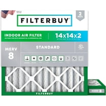 Filterbuy 14x14x2 MERV 8 Dust Defense, Pleated HVAC AC Furnace Air Filters (2-Pack)