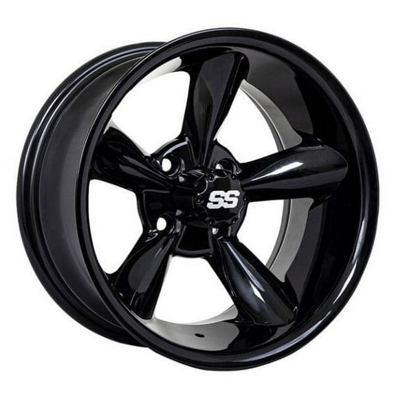 GTW Godfather 10x7 Golf Cart Wheel - Gloss Black (4/4) 3 4 [19-236]