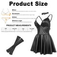 thumbnail image 5 of Lederkleid Damen Schwarz Kurz Große Größen Wetlook Dessous Damen Sexy Unterwäsche Curvy Elegant A-Linie Kunstleder Partykleid V-Ausschnitt Minikleid Clubwear Mollige Reizwäsche Frauen -, 5 of 5