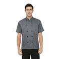 thumbnail image 1 of TOPTIE Short Sleeve Chef Coat Jacket Gray Lightweight Button Chef Uniform, 1 of 9