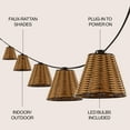 thumbnail image 4 of JONATHAN Y Payton 10-Light Indoor/Outdoor 10 ft. Classic Cottage LED G40 Faux-Rattan Shaded String Lights, Brown, 4 of 7