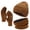 Brown, variant on FZ FANTASTIC ZONE Winter Beanie Hat Scarf Touchscreen Gloves Set for Men and Women, Beanie Gloves Neck Warmer Set with Warm Knit Fleece Lined,Black