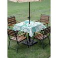thumbnail image 4 of Outdoor Tablecloth with Umbrella Hole for Patio/Picnic/Party/Camping, Turquoise Conch Coastal Waterproof Table Cloth Square Cover Washable, Nautical Summer Ocean (60"x 60"), 4 of 9
