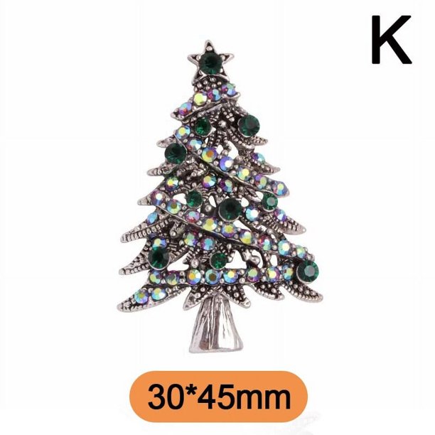 Broches de Navidad para mujer, bonito broche de árbol de Navidad con diamantes de imitación a la moda, broche de Papá Noel, abrigo de invierno, broche para gorro, regalos de joyería para festivales