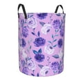 thumbnail image 2 of Fotbe Violet Laundry Basket with Handles, Waterproof Large Laundry Hamper, Wash Bag for Corner Dorm, Rolling Laundry Basket with Handles-Medium, 2 of 8
