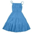 thumbnail image 5 of OSOLU Toddler Girls Summer Casual Dress Tiered Dresses Spaghetti Straps Twirl Swing Size 6 14T Birthday Dailywear, 10-11 Years, 5 of 8
