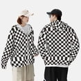 thumbnail image 6 of Sigee Black and White Checkerboard Print UPF50+ Men's Sun Protection Hoodie Shirt SPF UV Shirt Long Sleeve Fishing Outdoor Lightweight, S-3XL, 6 of 9