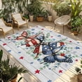 thumbnail image 2 of Outdoor Rug 6x9 ft Patriotic Butterfly 4th of July Waterproof Outdoor Patio Rug Mat Non Slip Outside Area Rugs Carpet for RV,Camping,Porch,Deck,Pool,Balconybackyard,Red Blue Stars Eucalyptus, 2 of 9