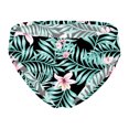 thumbnail image 1 of Kids Girls' Slim Swimming Bottom with Lining UPF50+ Sun Protection Rash Guard Swim Brief Black&Green 16, 1 of 5