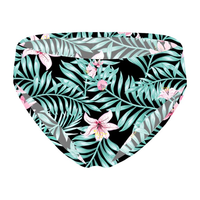 Kids Girls' Slim Swimming Bottom with Lining UPF50+ Sun Protection Rash Guard Swim Brief Black&Green 10