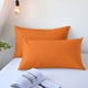 thumbnail image 1 of Juego de Fundas de Almohada Corporal de Poliéster Naranja Transpirable | Frescas y Suaves Como El Terciopelo | Tamaño Matrimonial (48 X 74 Cm), 2 Piezas | para Personas Que Sudan Mucho Por La Noche |, 1 of 6