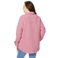 thumbnail image 2 of Woman Within Berber Shirt Jacket Long Oversized Fuzzy Fleece Shacket, 2 of 4