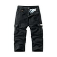 thumbnail image 3 of TAGOLD Mens Cargo Capris Pants Elastic Waist Zipper Pocket Knee Length Summer Lightweight Work Pants, 3 of 5