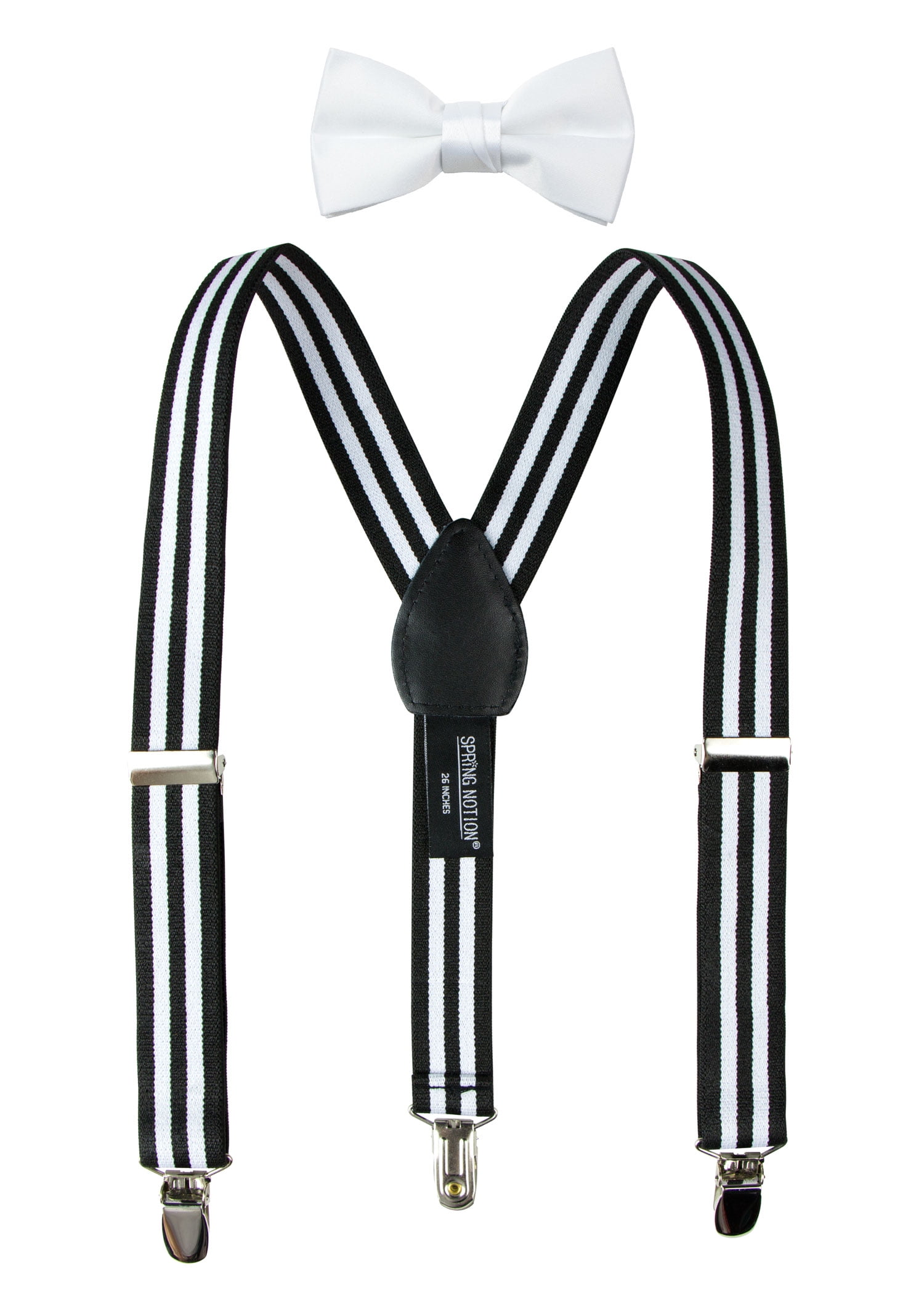 Spring Notion Boys Suspenders and Solid Color Bowtie Set 