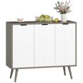 thumbnail image 1 of HOMCOM 36" Sideboard, Buffet Cabinet with Adjustable Shelves, Grey, 1 of 10