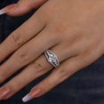 thumbnail image 3 of Veda Jewel 1.62 Ct Asscher Cut Lab-Created Simulated Diamond Cluster Engagement Ring for Women - 14K White Gold Plated Double Prong Setting - Wedding, Proposal, Anniversary Gift Ring, 3 of 3