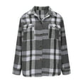 thumbnail image 4 of Fewfanhot Womens Fall Clothes Flannel Plaid Fall Outfits Long Sleeve Button Down Shirts Jacket Coats with Pockets, 4 of 6
