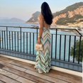 thumbnail image 4 of RDKTPXZ Women's Multicolor Crochet Maxi Dress, Deep V-Neck Fitted Gown, 4 of 10