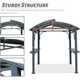 thumbnail image 4 of Domi Outdoor Living Hardtop Grill Gazebo 8x5FT, Grill Canopy for Outdoor Grill w/Double Galvanized Steel Roof and 2 Side Shelves, BBQ Gazebo Grill Tent for Patio Garden Backyard, Grey, 4 of 7