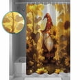 thumbnail image 4 of Fall Sunflowers Gnomes Waterproof Fabric Shower Curtain, Autumn Floral Botanical Shower Curtain for Bathroom Curtains Bathtubs Hotel Washable Shower Curtains with 12 Hooks Standard 66x72, 4 of 6
