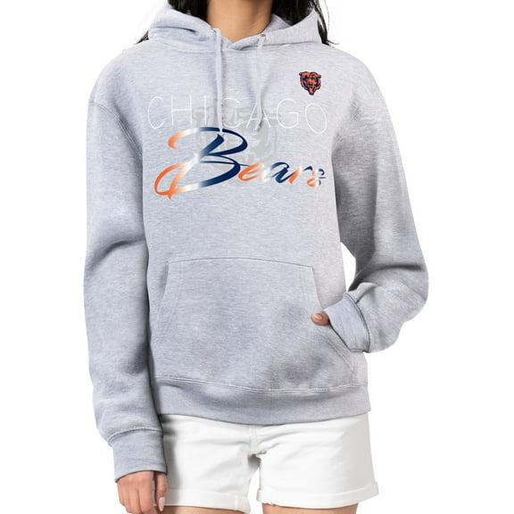 Women's G-III 4Her by Carl Banks Gray Chicago Bears Shadow Logo Fleece Pullover Hoodie