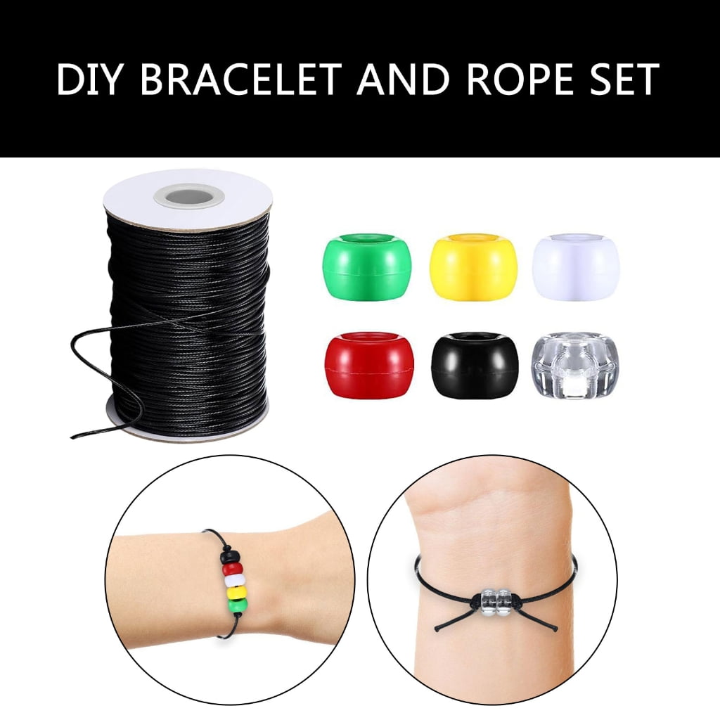 Friendship Bracelet Making Set Including 6 Color Round Beads with 100yards Bracelet String, for Bracelets Jewelry Making