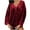 Red, variant on Giftesty Womens Shirts Clearance Women's Gold Velvet Solid Color Long Sleeved V-Neck Button Pleated Shirt Top