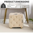 thumbnail image 5 of LEHZROAJ Button Tufted Velvet Vanity Stool with Metal Legs, Modern Makeup Ottoman, Upholstered Foot Rest Footstool for Living Room Bedroom （Beige）, 5 of 9