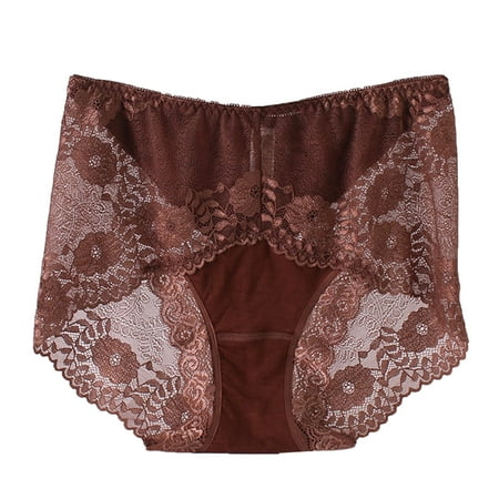 Upioiwer Bikini Underwear For Women Spandex Underwear For Women Womens Fashion Lace Panties Large Size Sexy Mid Waist Belly Control Butt Lift Briefs Barely There Panties Womens Underwear Plus Size