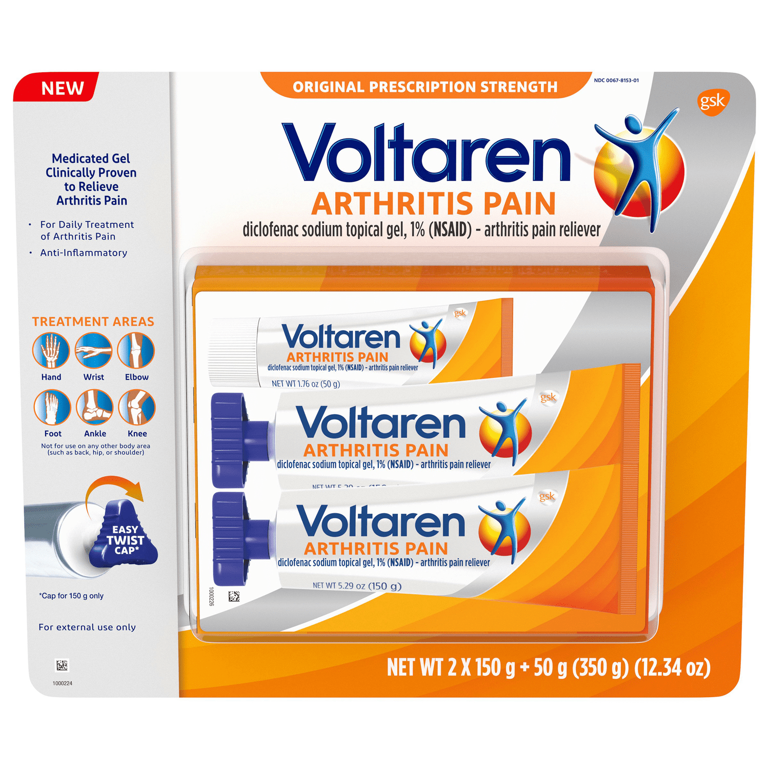 Voltaren Arthritis Pain Gel, 12.34 Ounces - Walmart.com