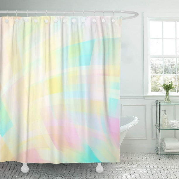 Ksadk Abstract Colourful With Swirl Waves Design Pastel Pink Blue Green Yellow Colors Bathroom Shower Curtain 60x72 Inch Com Pastel Pink Blue, Green And Yellow Shower Curtain