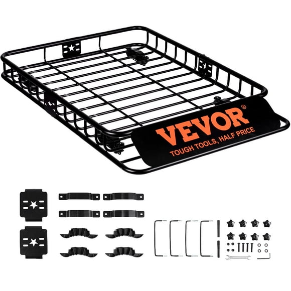 Cesta de carga VEVOR para portaequipajes, 46 x 36 x 11 cm, capacidad para 90 kg