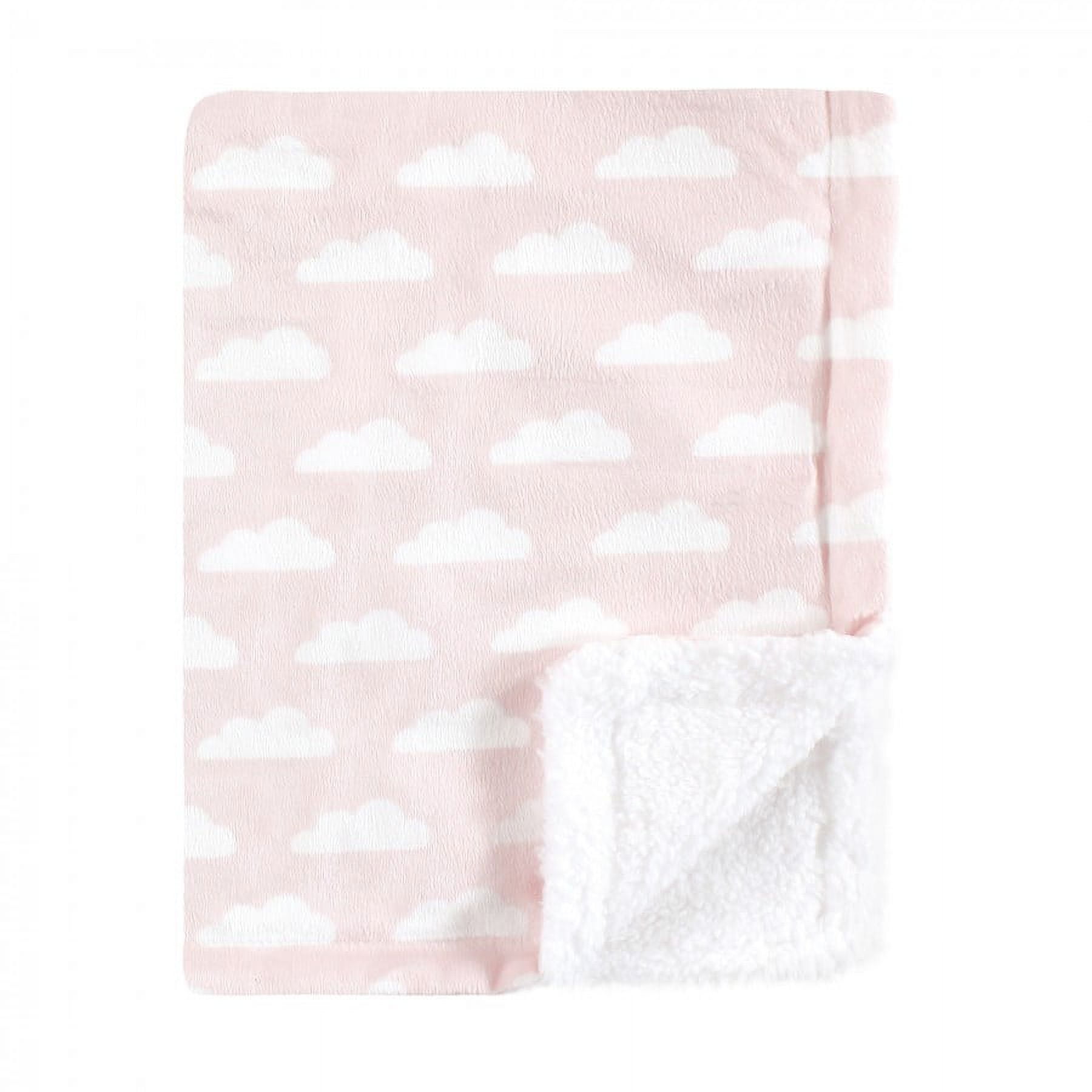 Luvable Friends Girls' Elephant Print Soft Mink Baby Blanket (2 Count)