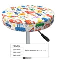 thumbnail image 4 of Balery Cartoon Transportation Fundas de asiento para taburete de bar redondo de tela de terciopelo ajustables que protegen de arañazos y manchas para sillas de 14 a 17 pulgadas.-12 inch, 4 of 7