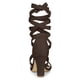 thumbnail image 3 of Sandalias Con Cordones Entrecruzadas De Tacones De Bloque Medio De Mujer Café 40, 3 of 6