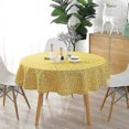 thumbnail image 3 of 150cm Cotton And Linen Round Tablecloth Round Yellow Table Cover Mat Decoration yu, 3 of 5