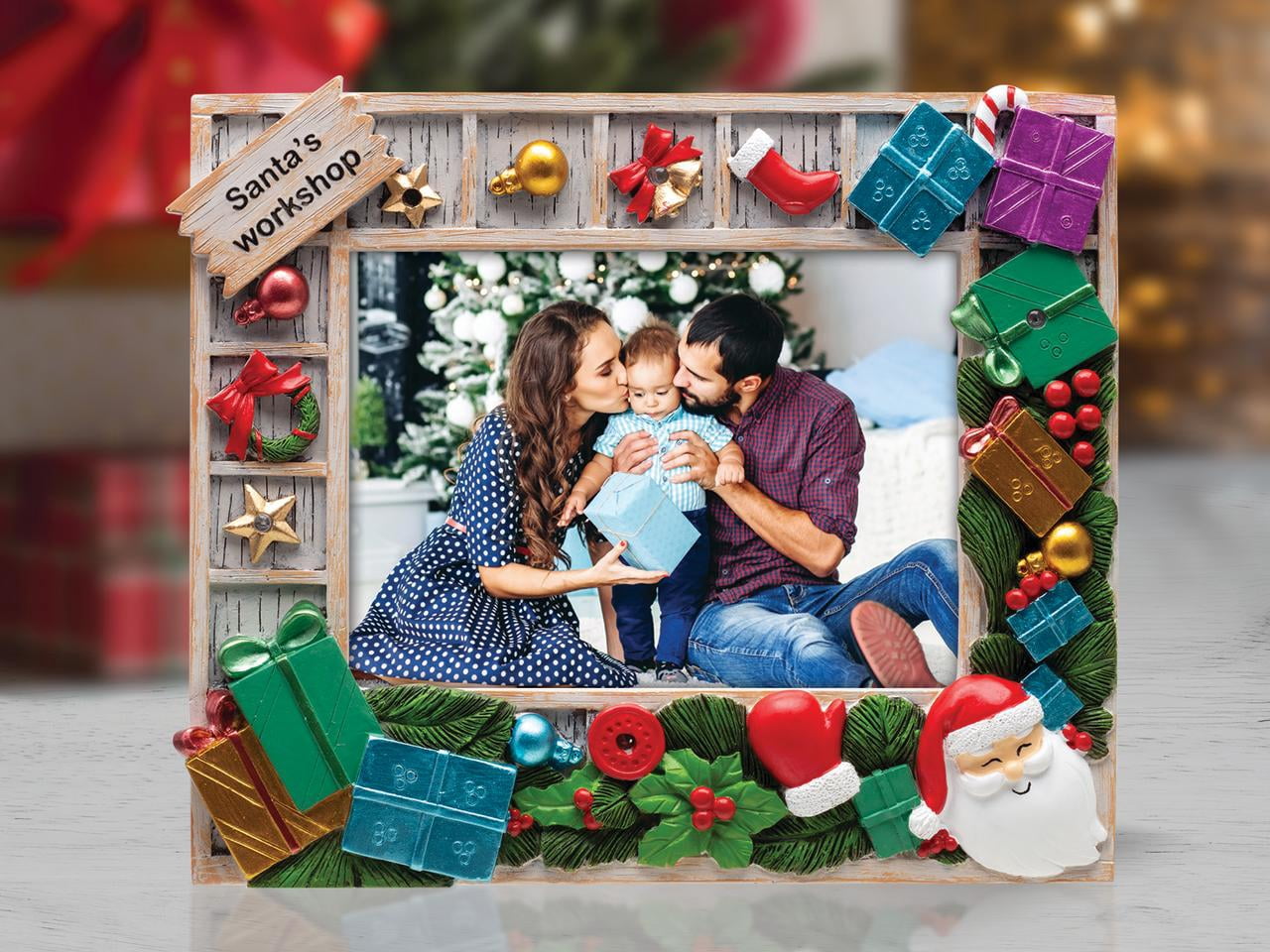 Fine Photo Gifts Santa's Workshop Light-up 5x7 Resin Tabletop Picture Frame
