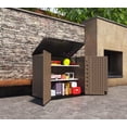 thumbnail image 3 of OFFIGAM 34CuFt Horizontal Resin Storage Shed Lockable Waterproof with 2 Coffee Shelves 50x29x39.5in, 3 of 8
