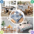 thumbnail image 4 of Blue Ethnic Mandala Pattern Square Tablecloth,Waterproof Square Table Cover,Wipeable Spillproof Washable Table Cover for Home Kitchen Party Decor 42"X42"(107x107cm), 4 of 6