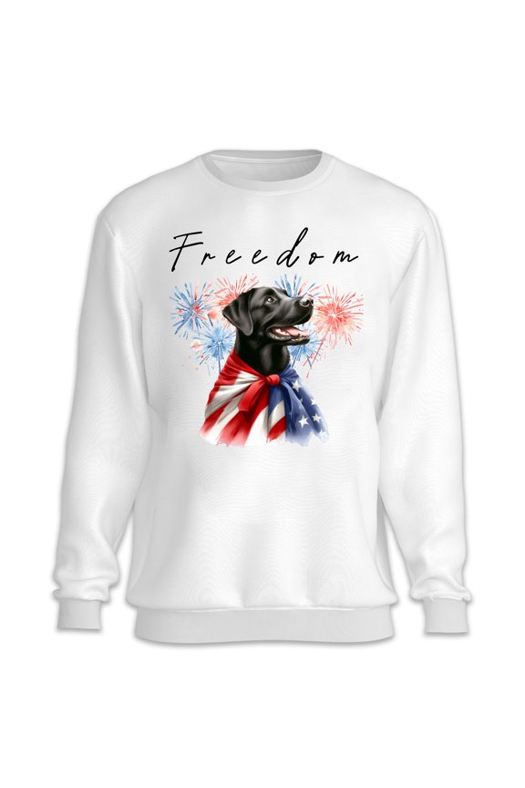 Freedom Labrador Retriever on Independence Day 4th of July Sweatshirt Unisex Merch Lab Dog Lover Gifts - 01005