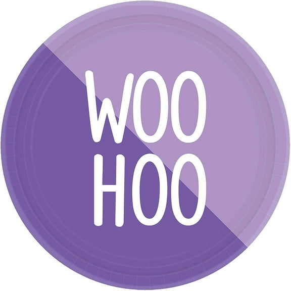 Woo Hoo Purple Two-Tone Theme Party 7" Dessert Plates