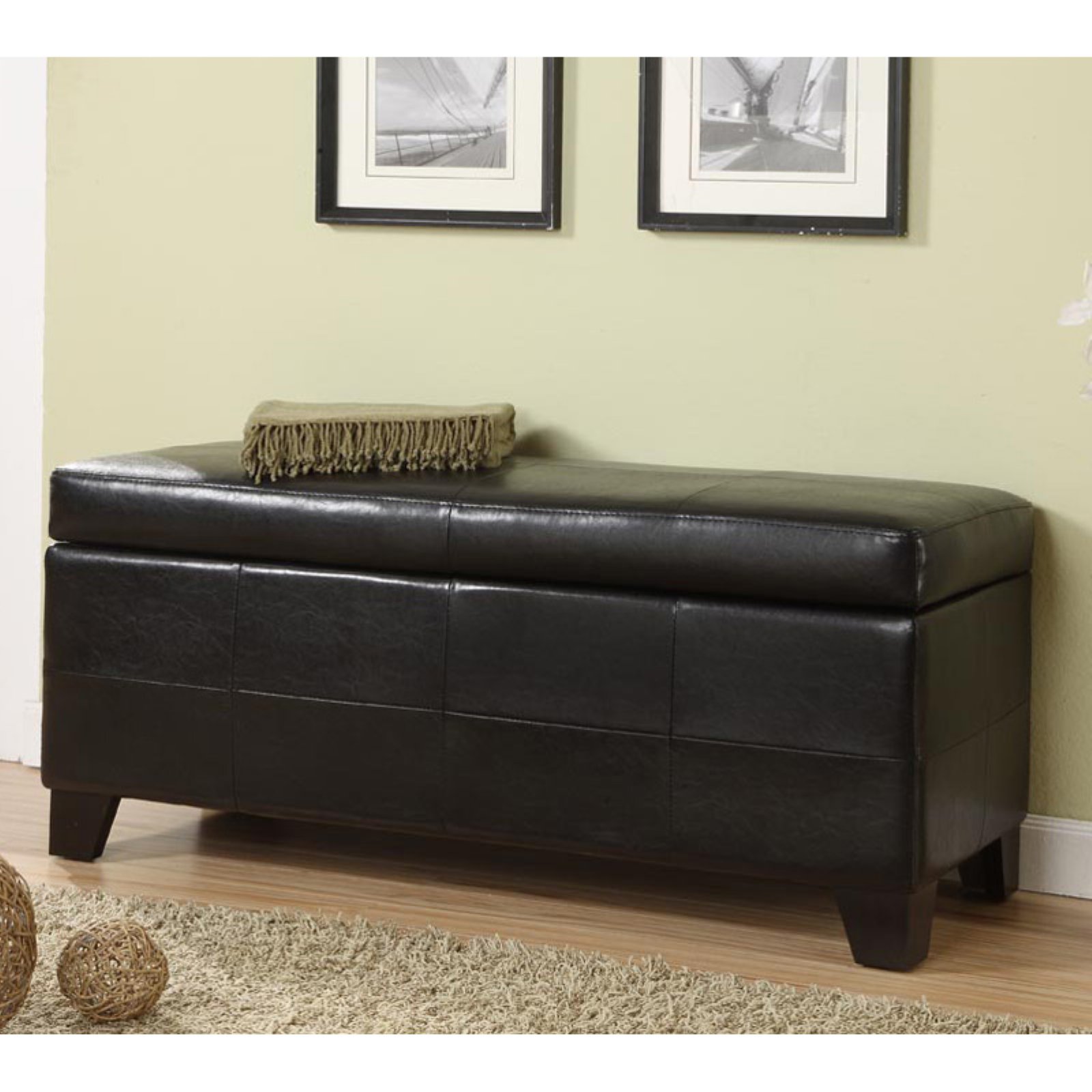 upholstered storage bench walmart