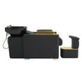 thumbnail image 3 of BarberPub Backwash Shampoo Station Chair with Ceramic Wash Bowl, Black Shampoo Chair and Bowl 8613, 3 of 8