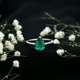 thumbnail image 6 of Rosec Jewels Lab Grown Emerald Teardrop Engagement Ring (7X10mm Pear Shape, AAAA Quality Certified) - with Jewelry Box, 925 Sterling Silver, US 4.00, 6 of 9