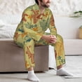 thumbnail image 7 of Honeii Floral with Butterflies Pattern Mens Pajamas Set,2pcs Men's Lounge Long Sleeve Sleep Shirt and Pajama Bottoms Sleepwear Set,Mens Pjs Sets-Large, 7 of 7