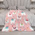 thumbnail image 3 of Llama Alpaca Blanket Llama Gifts for Girls Women Llama Throw Blanket for Kids Adults Soft Warm Cozy Fleece Blanket for Couch Sofa \u200bBed 40"x50", 3 of 6