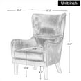 thumbnail image 6 of Kenedy Contemporary Microfiber Wingback Club Chair, Brown, 6 of 6