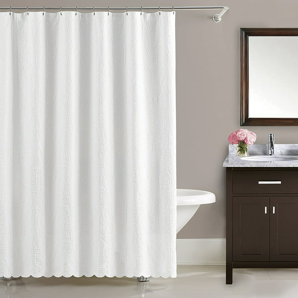 Lamont Home Majestic Shower Curtain, Matelasse Shower Curtain White